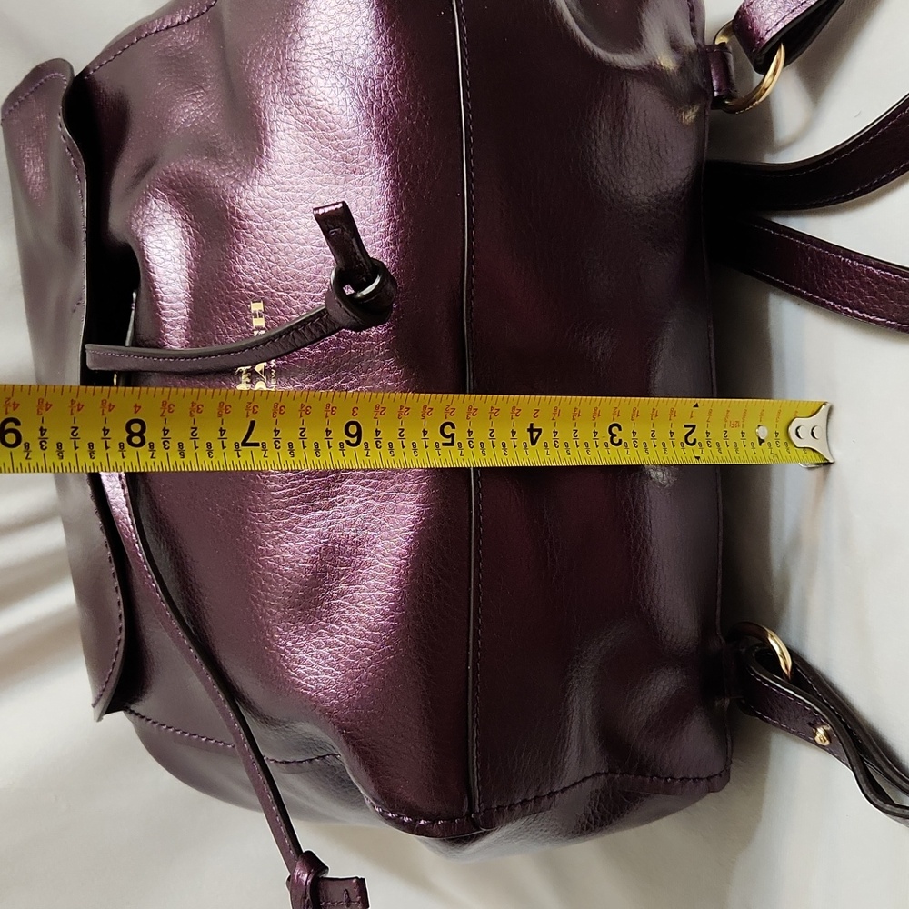 Coach Derby Purple Metallic Leather Backpack - Picture 9 of 16